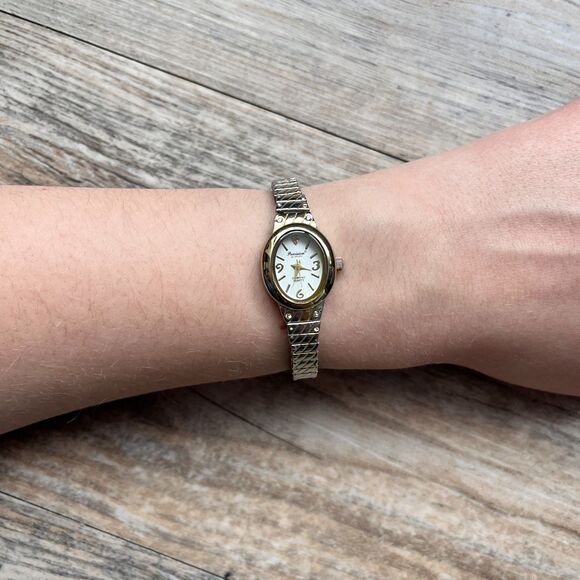 Precision by Gruen Diamond Quartz Watch Womens Two Tone Dainty Small main image 8